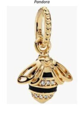 Queen Bee Dangle Charm , Charm Fit Pandora Bracelet Necklaces